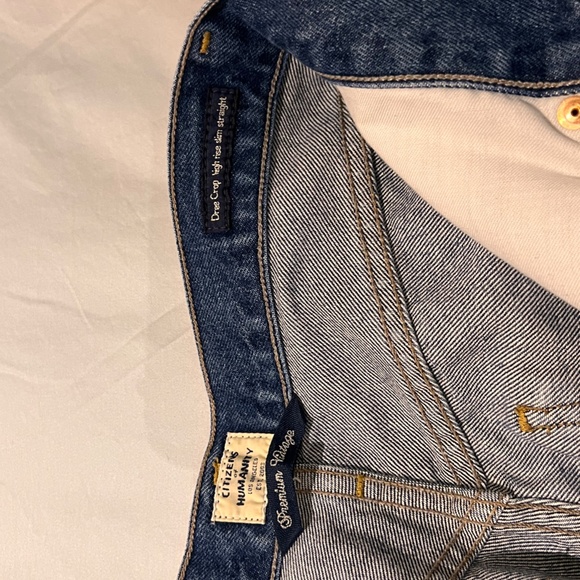 Citizens of Humanity Blue Dree Crop High Rise Slim Straight Jeans - Picture 2 of 4